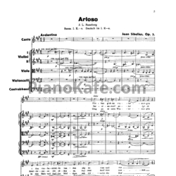 Ноты Ян Сибелиус - Ариозо на слова Рунеберга для голоса и струнного оркестра (Op. 3) - предпросмотр