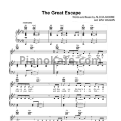 Ноты Pink - The great escape - предпросмотр