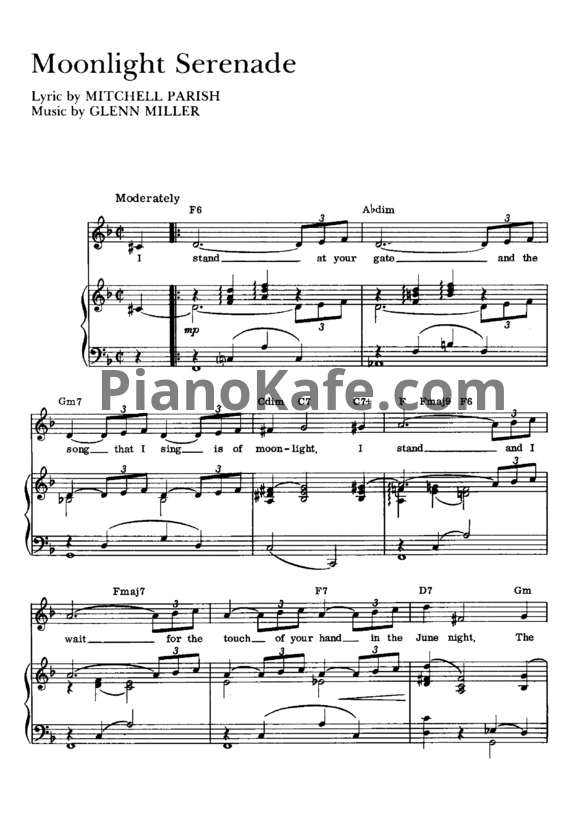 Ноты Glenn Miller - Moonlight serenade - PianoKafe.com