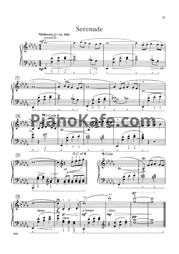 Ноты William Gillock - Serenade - PianoKafe.com