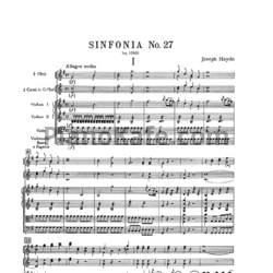 Ноты Йозеф Гайдн - Симфония №27 соль мажор (Партитура) - предпросмотр