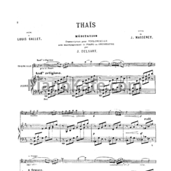 Ноты Ж. Массне - Размышление (Переложение для виолончели фортепиано)