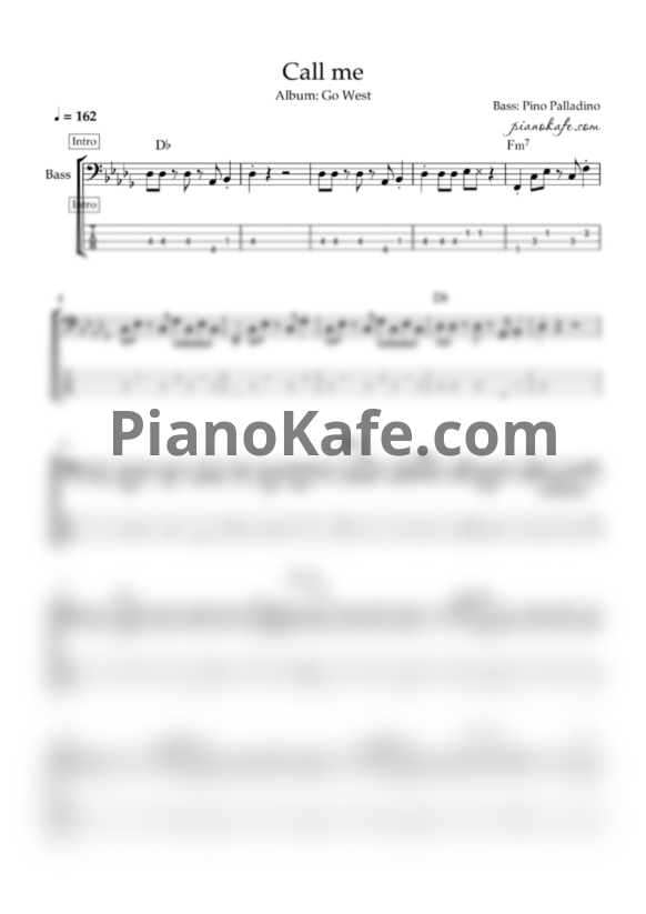 Ноты Go West - Call me - PianoKafe.com