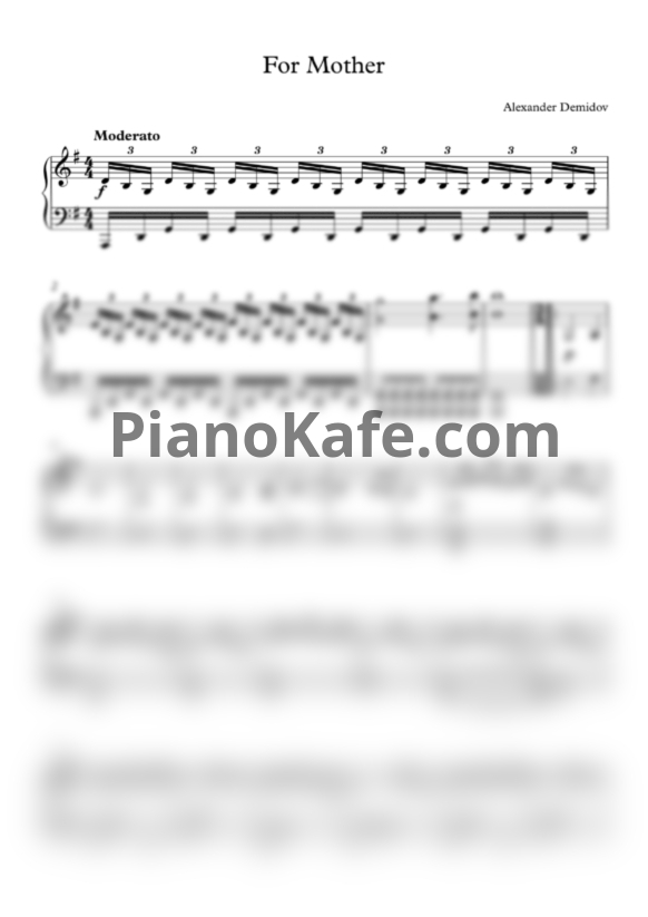 Ноты Alexander Demidov - For mother - PianoKafe.com