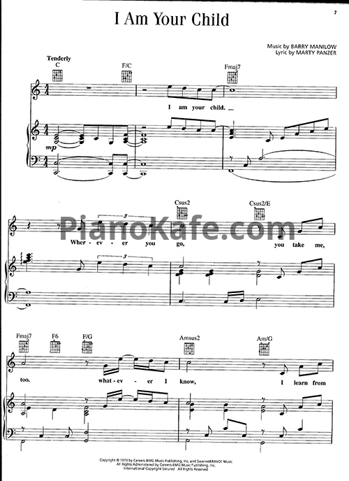 Ноты Barry Manilow - I am your child - PianoKafe.com