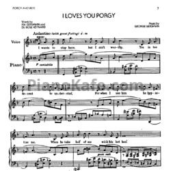 Ноты George Gershwin - I loves you porgy - предпросмотр
