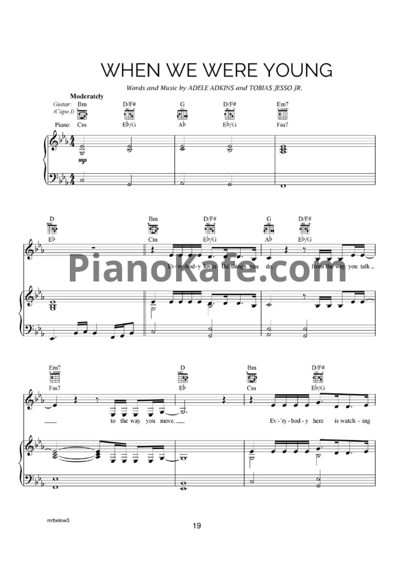 Ноты Adele - When we were young (Версия 2) - PianoKafe.com