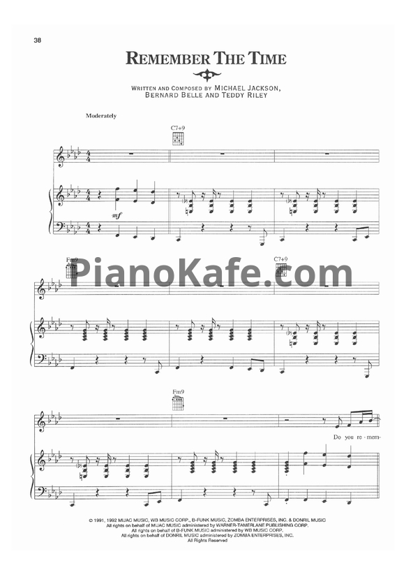 Ноты Michael Jackson - Remember the time - PianoKafe.com
