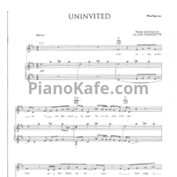 Ноты Alanis Morissette - Uninvited - предпросмотр