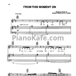 Ноты Shania Twain - From this moment on - предпросмотр