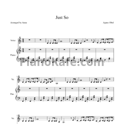 Ноты Agnes Obel - Just so - предпросмотр