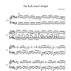 Ноты Fall Out Boy - The kids aren't alright - предпросмотр