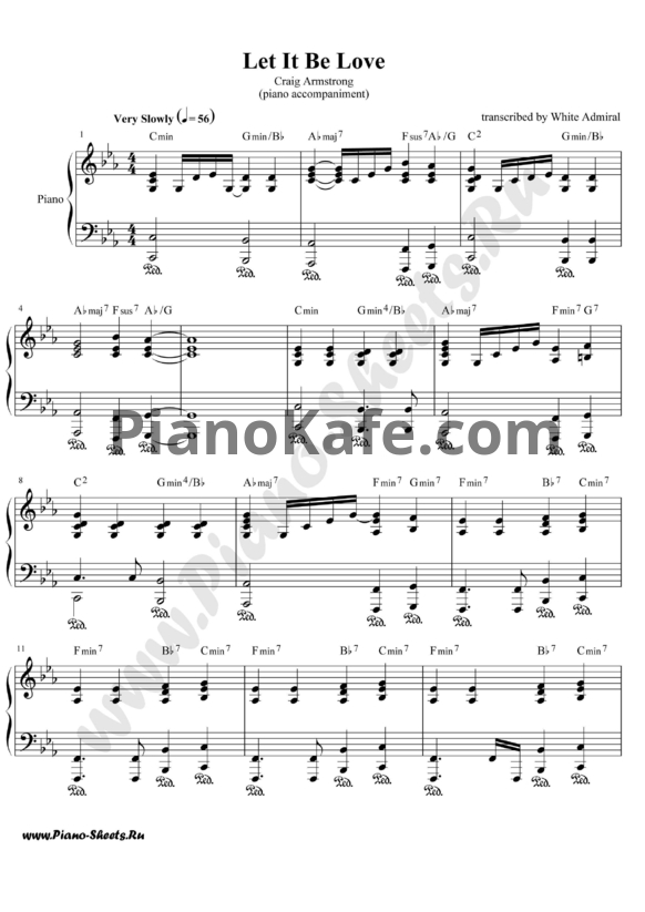 Ноты Craig Armstrong - Let it be love (Piano accompaniment) - PianoKafe.com