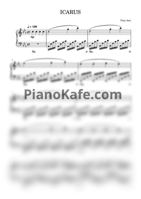 Ноты Tony Ann - ICARUS - PianoKafe.com
