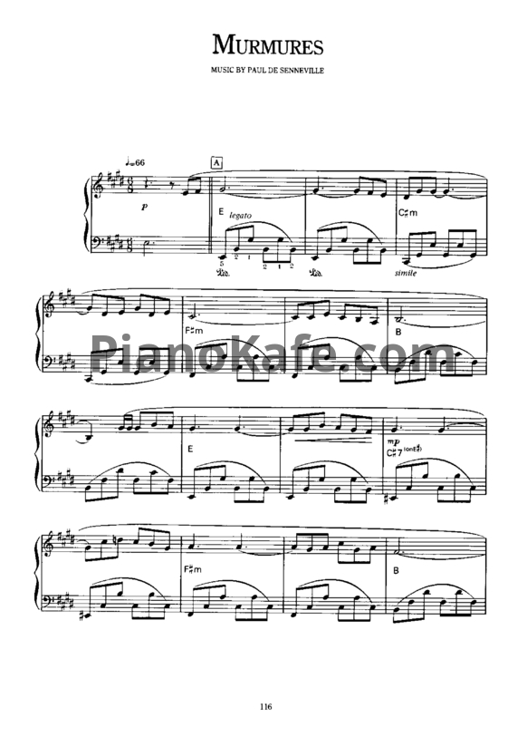 Ноты Richard Clayderman - Murmures - PianoKafe.com