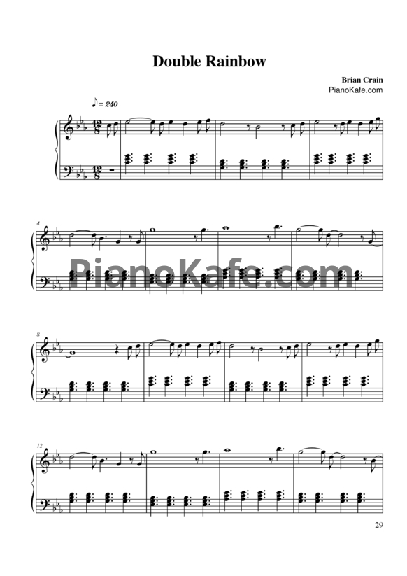 Ноты Brian Crain - Double rainbow - PianoKafe.com