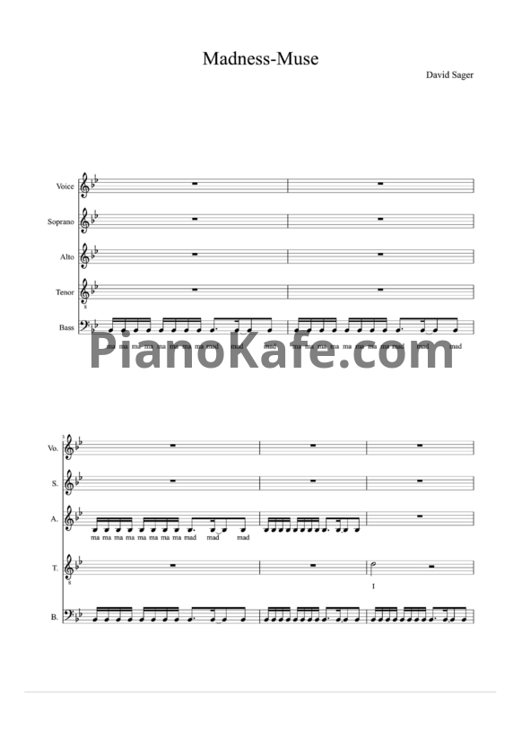 Ноты Muse - Madness - PianoKafe.com