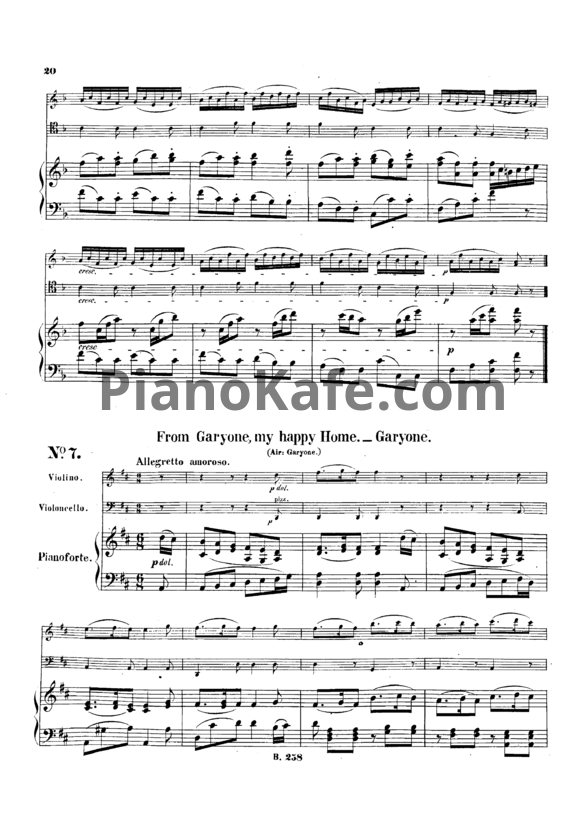 Ноты Л. В. Бетховен - "From garyon, my happy home" № 7 из сборника "12 Ирландских песен" (12 Irish songs) (WOO 154/ 7) - PianoKafe.com