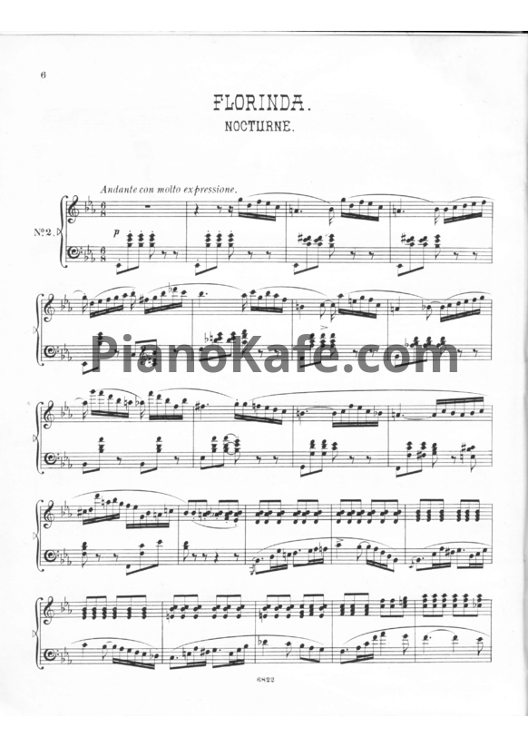 Ноты Герман Волленгаупт - Florinda (Ноктюрн) №2 - PianoKafe.com