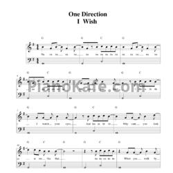 Ноты One Direction - I wish - предпросмотр