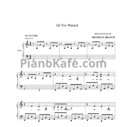 Ноты Michelle Branch - All you wanted - предпросмотр