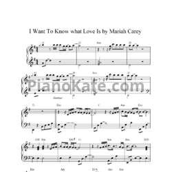 Ноты Mariah Carey - I want to know what love is - предпросмотр