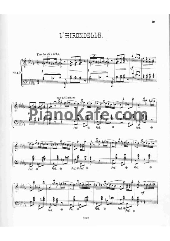 Ноты Герман Волленгаупт - Полька "Ласточка" №4 - PianoKafe.com