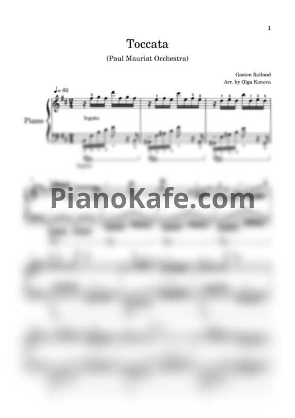 Ноты Paul Mauriat - Toccata (Arr. by Olga Konova) - PianoKafe.com