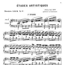 Ноты Т. Лак - Художественные этюды (Соч. 91) - предпросмотр