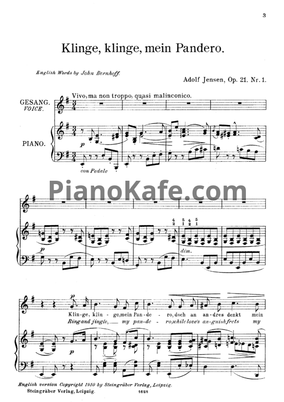 Ноты А. Йенсен - 7 песен из Испанского песенника (Op. 21) - PianoKafe.com