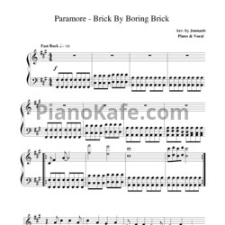 Ноты Paramore - Brick by boring brick (Версия 2) - предпросмотр