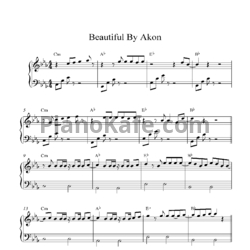 Ноты Akon - Beautiful - предпросмотр