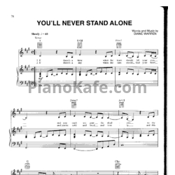 Ноты Whitney Houston - You'll never stand alone - предпросмотр