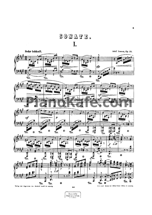 Ноты А. Йенсен - Соната фа-диез минор (Op. 25) - PianoKafe.com