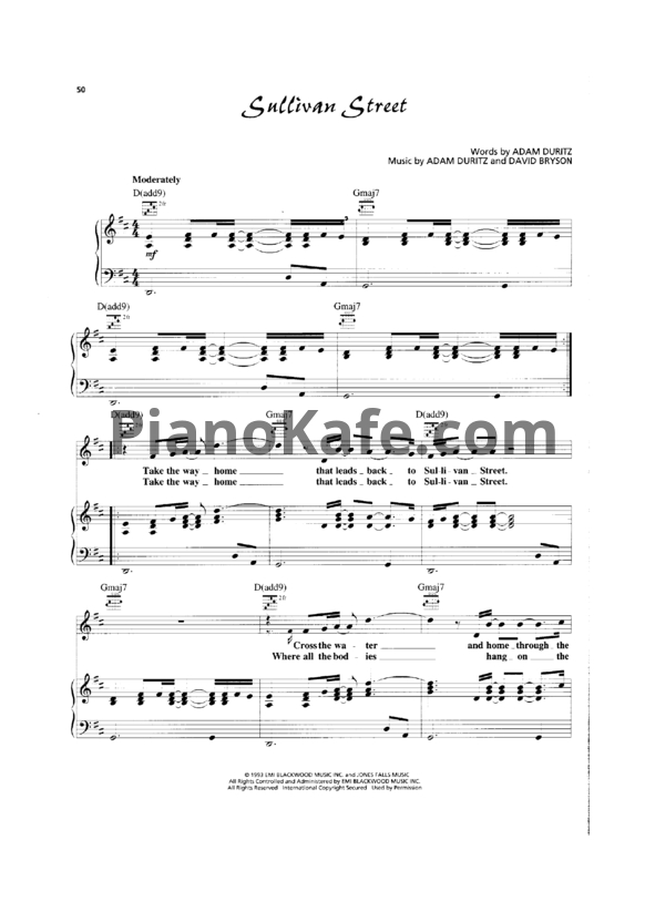 Ноты Counting Crows - Sullivan street - PianoKafe.com