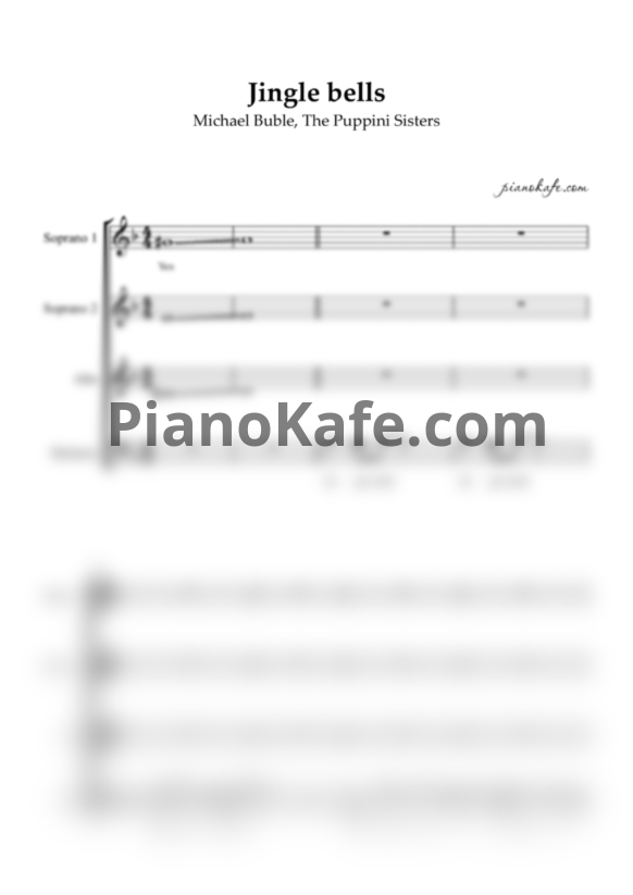 Ноты Michael Buble, The Puppini Sisters - Jingle Bells (Хоровая партитура) - PianoKafe.com