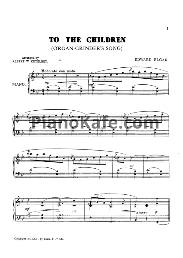 Ноты Эдуард Элгар - Звездный экспресс (Op. 78) - PianoKafe.com