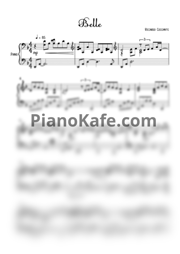 Ноты Riccardo Cocciante - Belle (Bruce Parker version) - PianoKafe.com