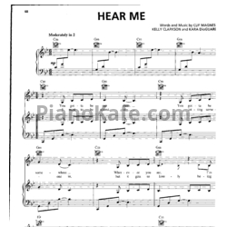 Ноты Kelly Clarkson - Hear me - предпросмотр