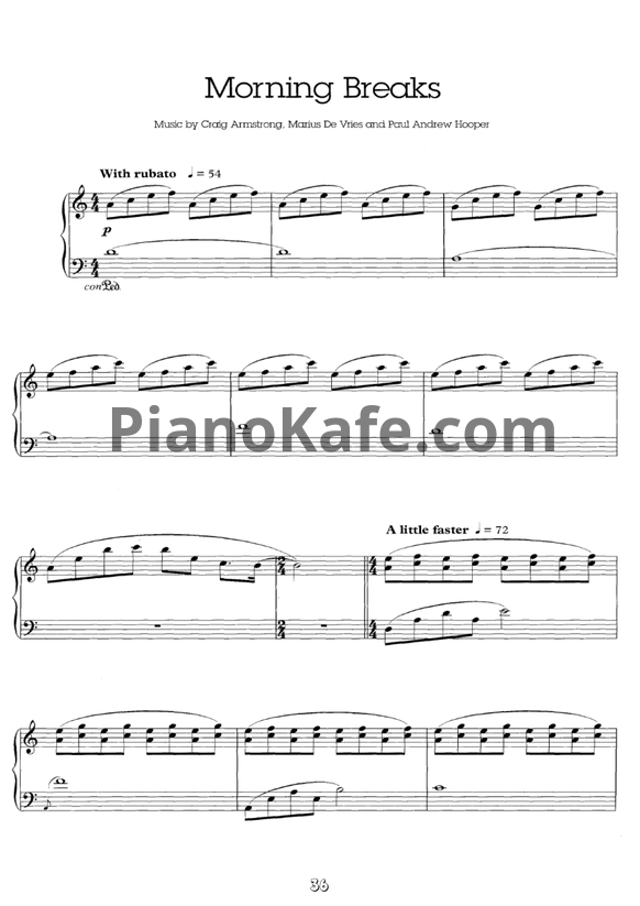 Ноты Craig Armstrong - Morning breaks - PianoKafe.com