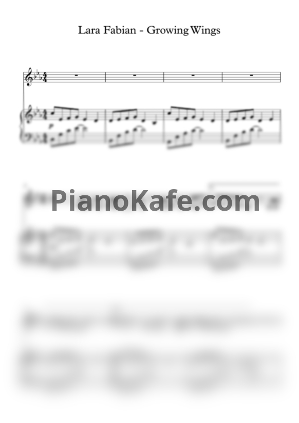Ноты Lara Fabian - Growing wings - PianoKafe.com