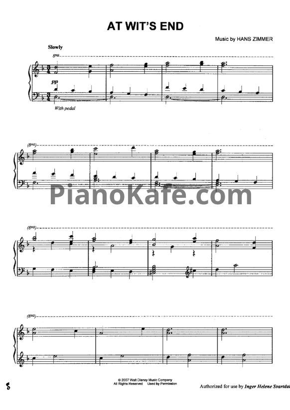 Ноты Hans Zimmer - At world's end (Книга нот) - PianoKafe.com