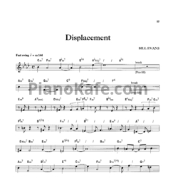 Ноты Bill Evans - Displacement - предпросмотр