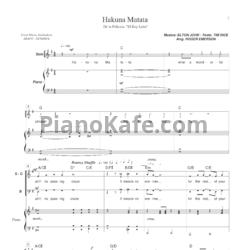 Ноты Elton John - Hakuna Matata (Партитура для смешанного хора) - предпросмотр