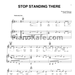 Ноты Avril Lavigne - Stop standing there - предпросмотр