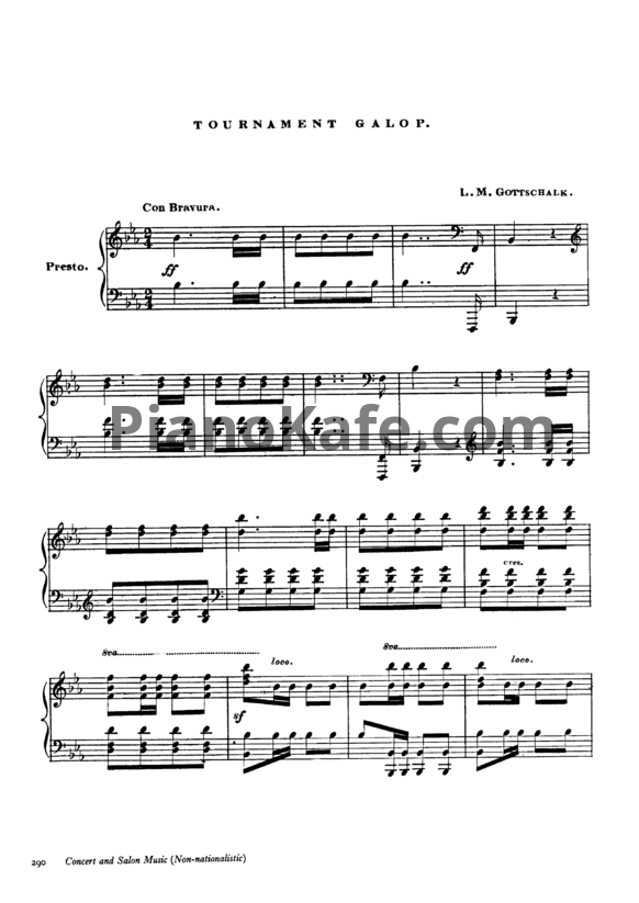 Ноты Луи Моро Готшалк - Tournament galop - PianoKafe.com