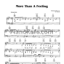 Ноты Boston - More than a feeling - предпросмотр