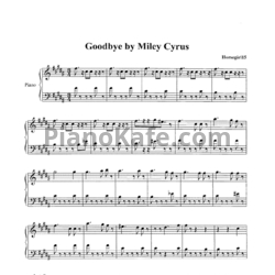 Ноты Miley Cyrus - Goodbye - предпросмотр