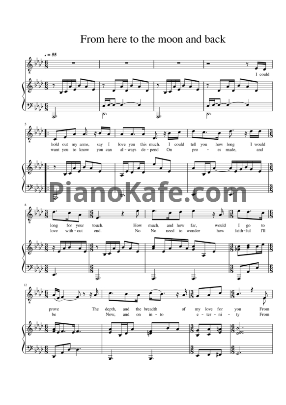 Ноты Dolly Parton - From here to the moon and back - PianoKafe.com