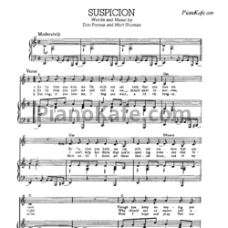 Ноты Elvis Presley - Suspicion - предпросмотр